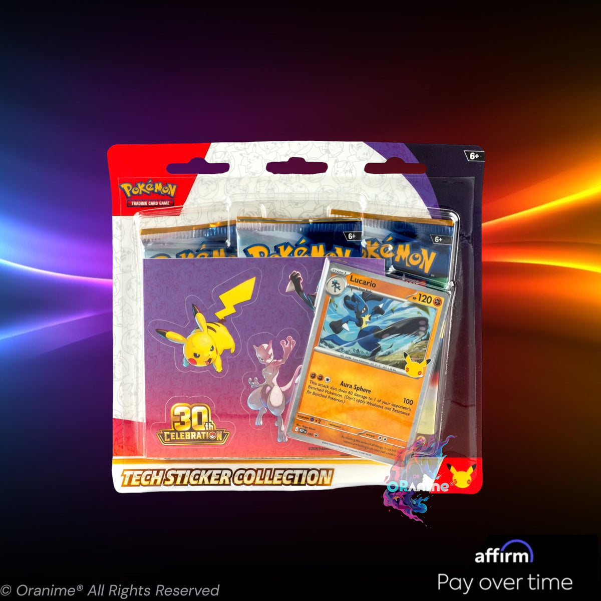 Pokémon TCG: 30th Celebration Tech Sticker Collection (Lucario) English, Factory Sealed, Official Pokémon TCG Product.