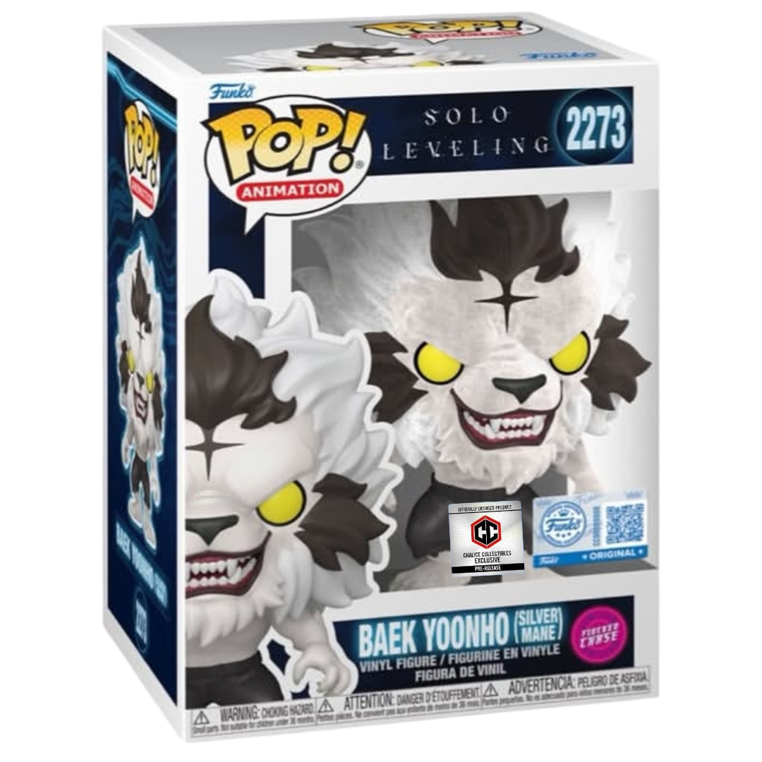 Funko Pop Solo Leveling Baek Yoonho (Silver Mane) #2273 PR Sticker Chalice Exclusive Chase Variant