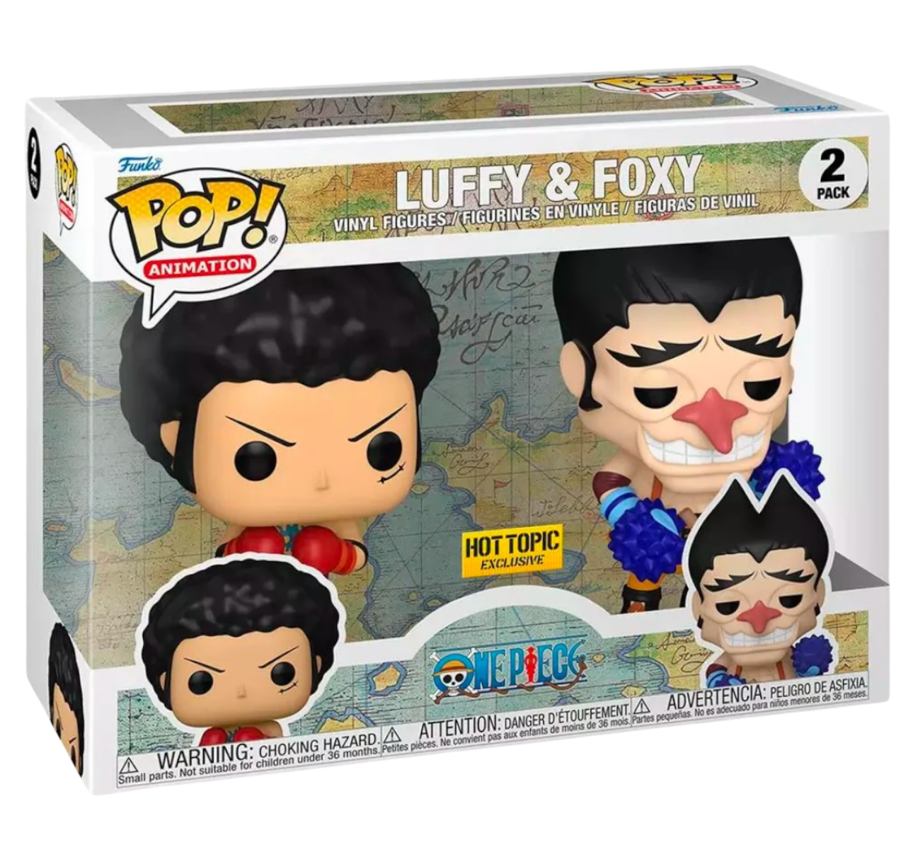 Funko Pop! One Piece Animation Luffy & Foxy Vinyl Figure Set Hot Topic Exclusive