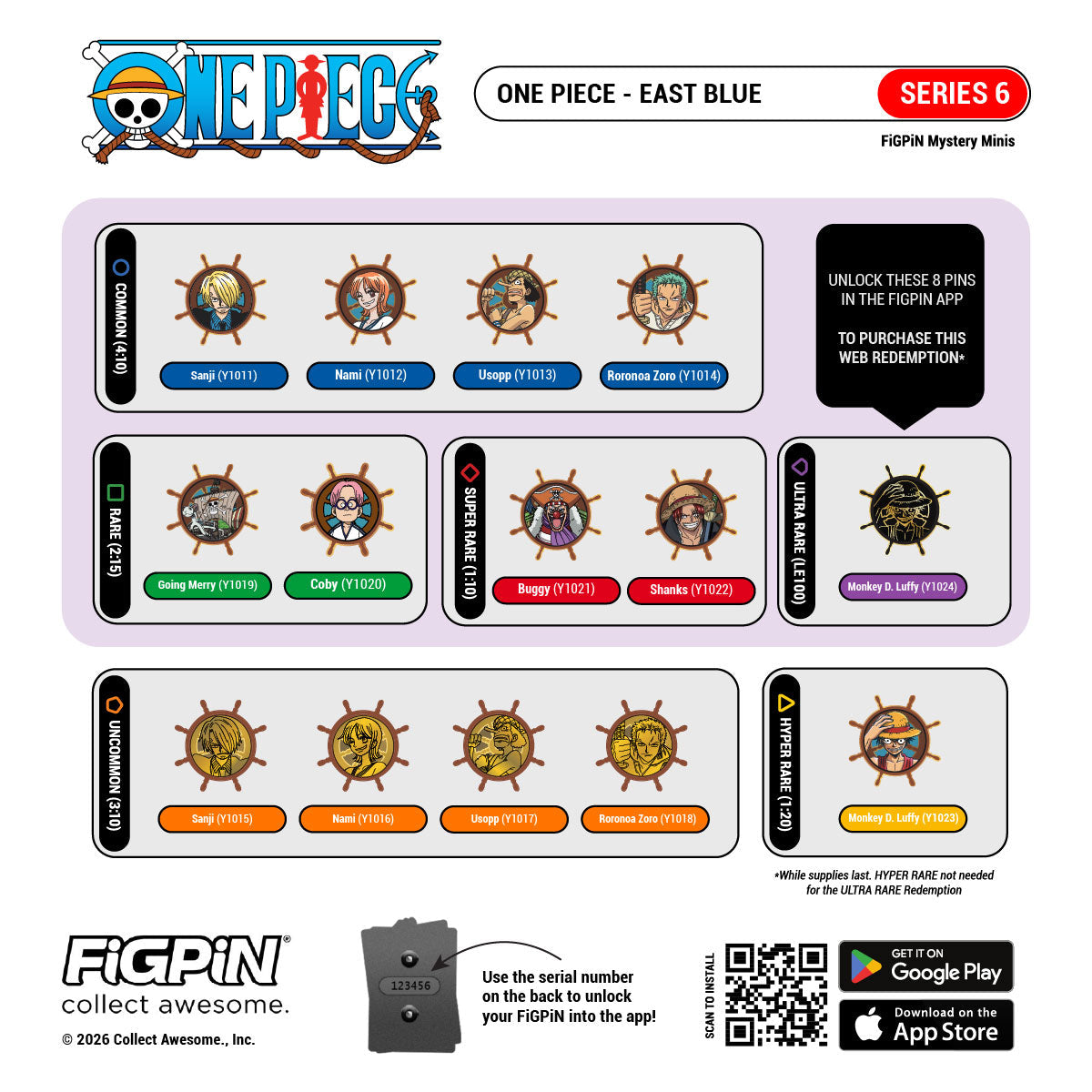 FiGPiN - Mystery Mini Pin One Piece Series 6 - Enamel Pin *PRE-ORDER*