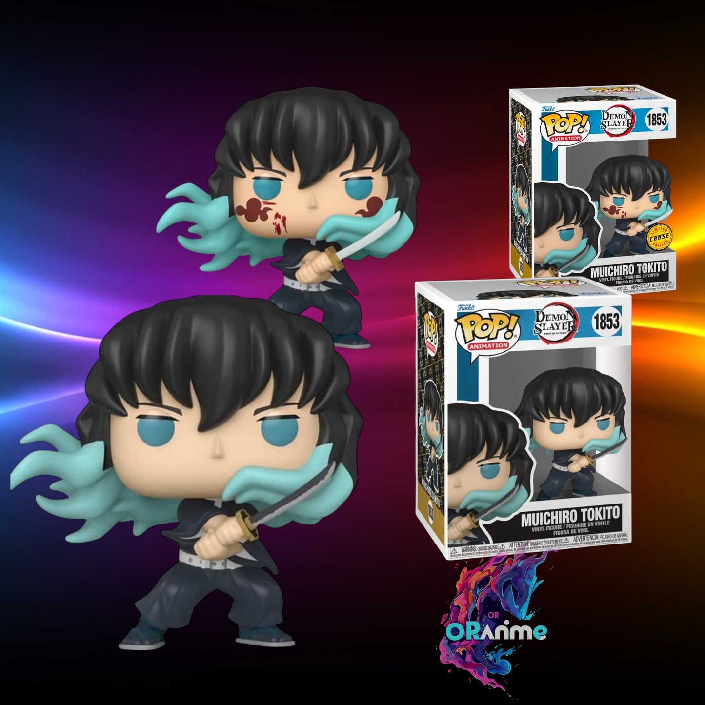 Funko Pop! Demon Slayer Muichiro Tokito (Attack) #1853 Common & Chase