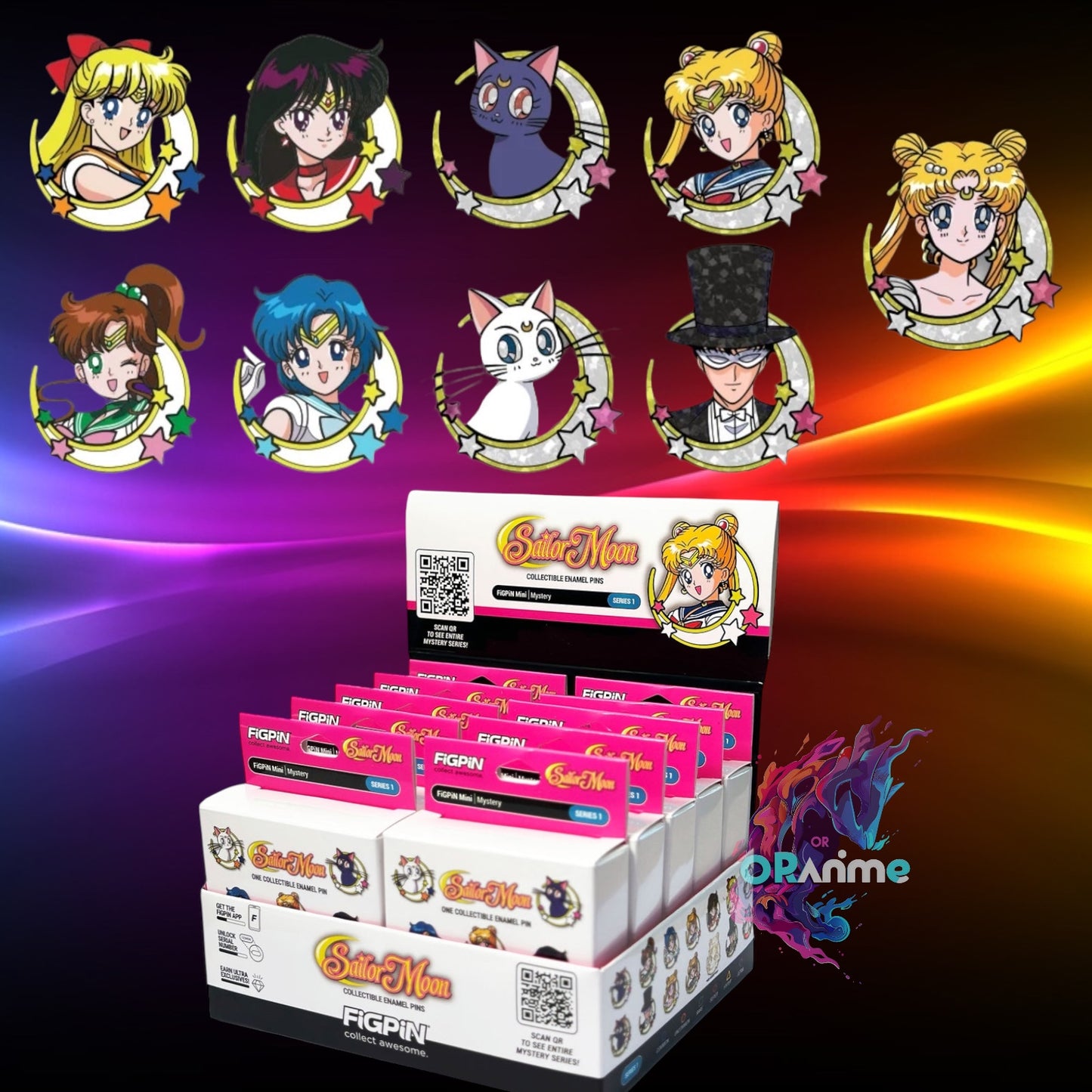 FiGPiN - Mystery Mini Pin Series 1 - Sailor Moon Case of 10 Enamel Pin