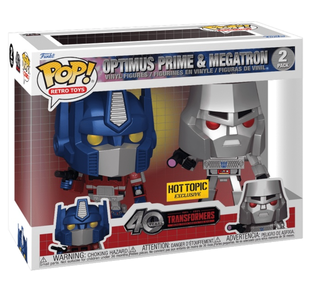 Funko Pop! Retro Toys Optimus Prime & Megatron Vinyl Figure Set Hot Topic Exclusive