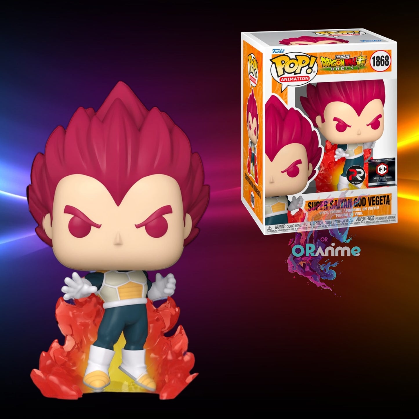 Funko Pop! Dragon Ball Super Broly Super Saiyan God Vegeta 1868 PR Stickert Chalice Exclusive (No Mint Box)