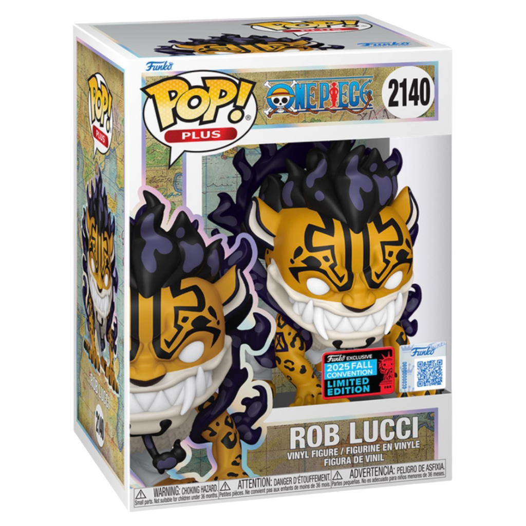 Funko Pop Plus One Piece Rob Lucci (Human Beast Form) #2140 NYCC 2025 Shared Sticker *PRE-ORDER*