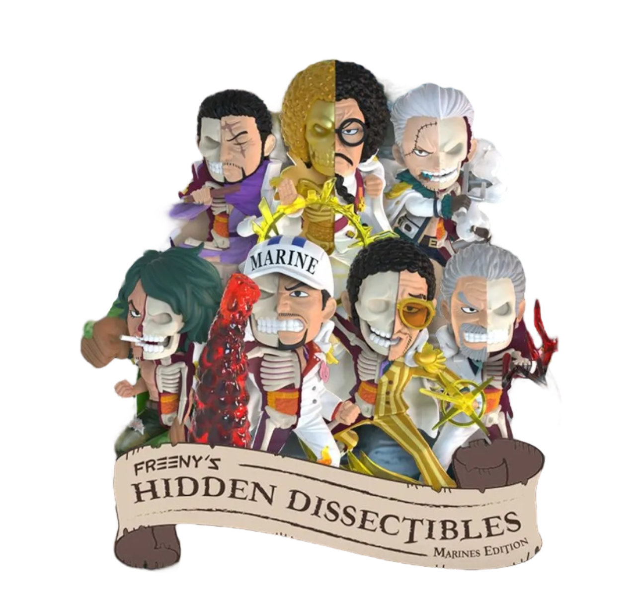 Mighty Jaxx - Freeny's Hidden Dissectibles: One Piece - Marines Edition - 1 Blind Box Figure