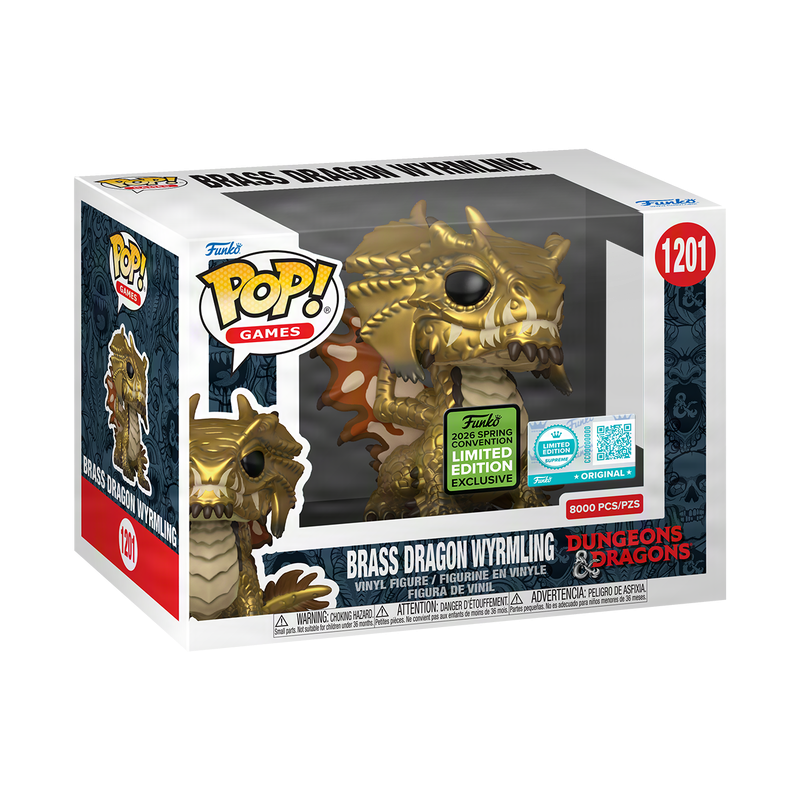 Funko Pop Brass Dragon Wyrmling #1201 2026 Spring Convention Share Sticker LE 8000 Exclusive