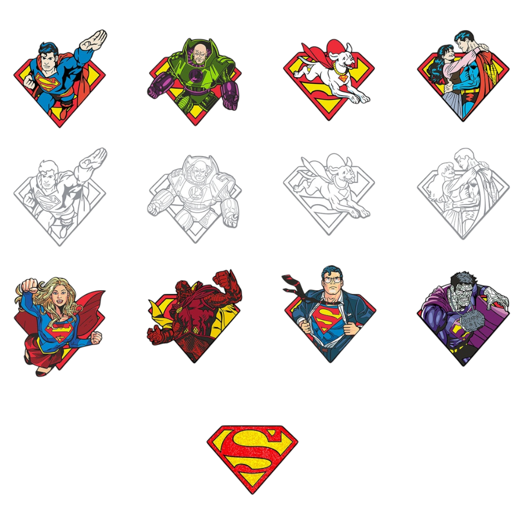 FiGPiN - Mystery Mini Pin Series 1 - Superman Classic - Case of 10 Enamel Pin
