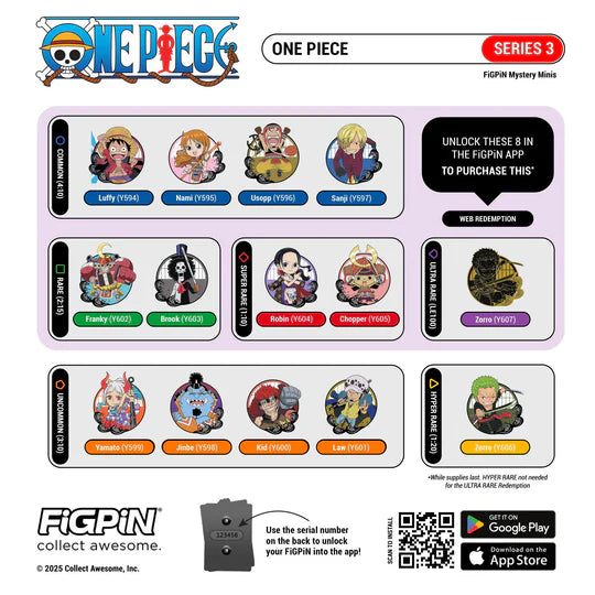 FiGPiN - Mystery Mini Pin Series 3 - One Piece - 1 Blind Box Enamel Pin