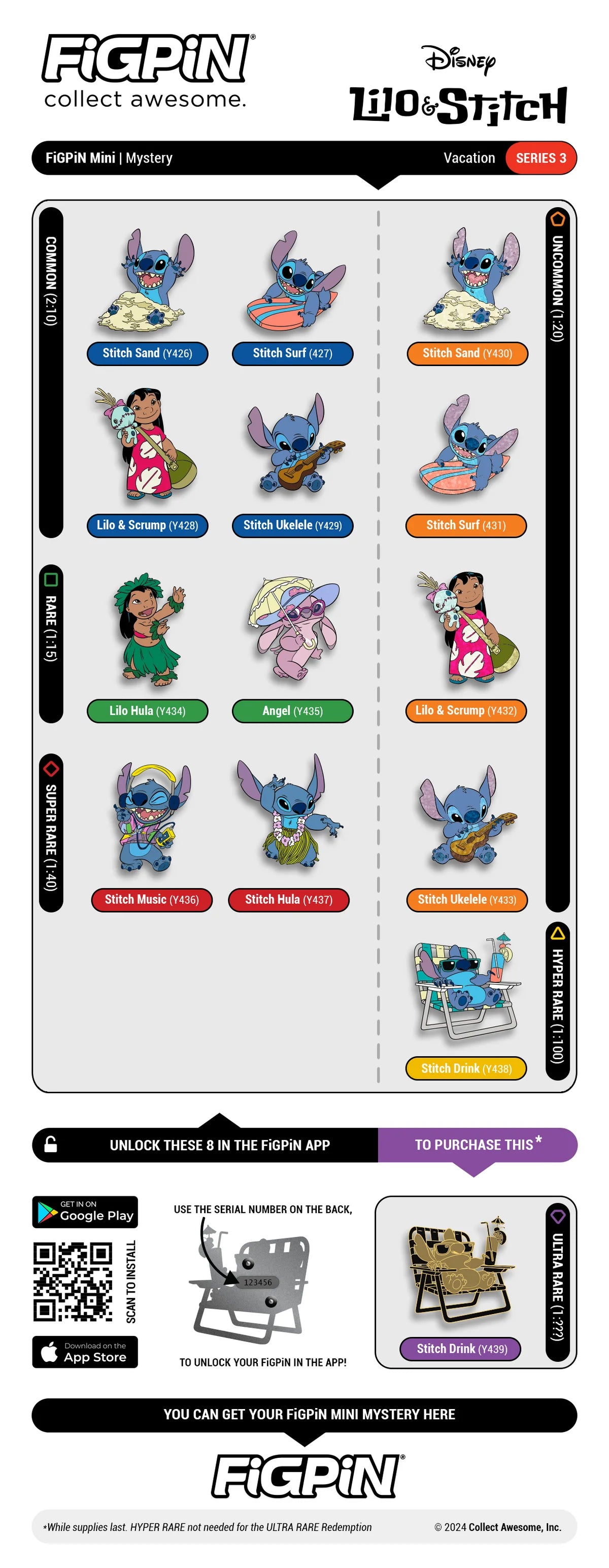 FiGPiN - Mystery Mini Pin Series 3 - Lilo & Stitch - 1 Blind Box Enamel Pin