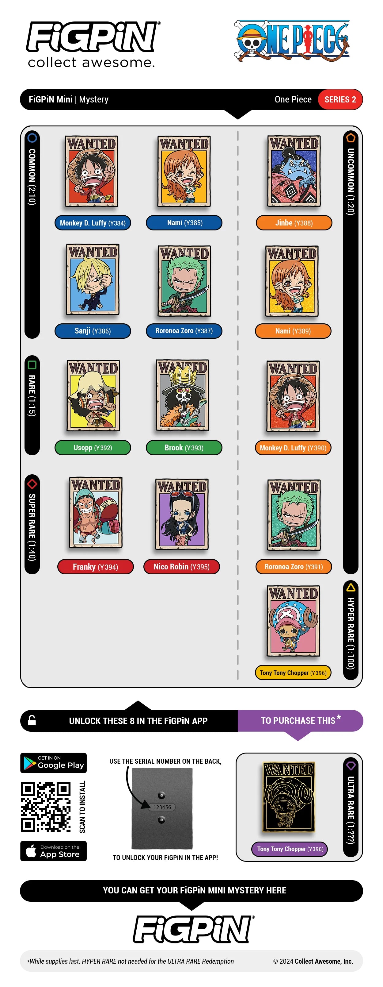 FiGPiN - Mystery Mini Pin Series 2 - One Piece - 1 Blind Box Enamel Pin