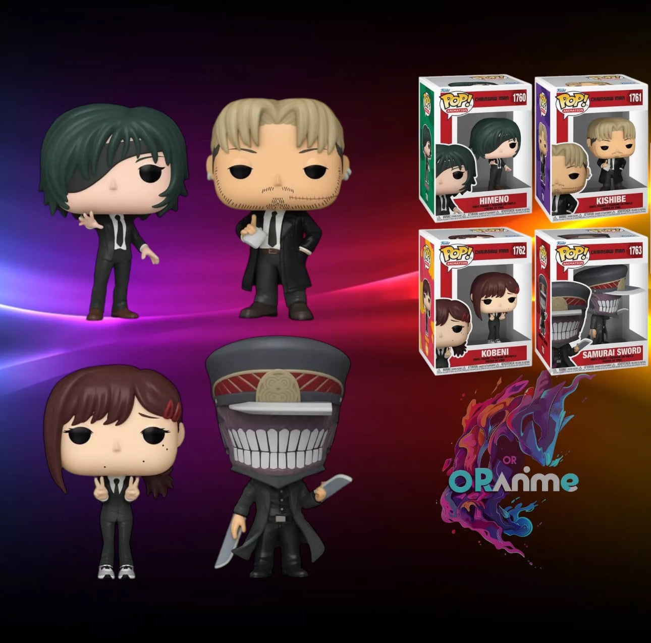 Funko Pop! Chainsaw Man Collection Bundle Set of 4 with Protectors