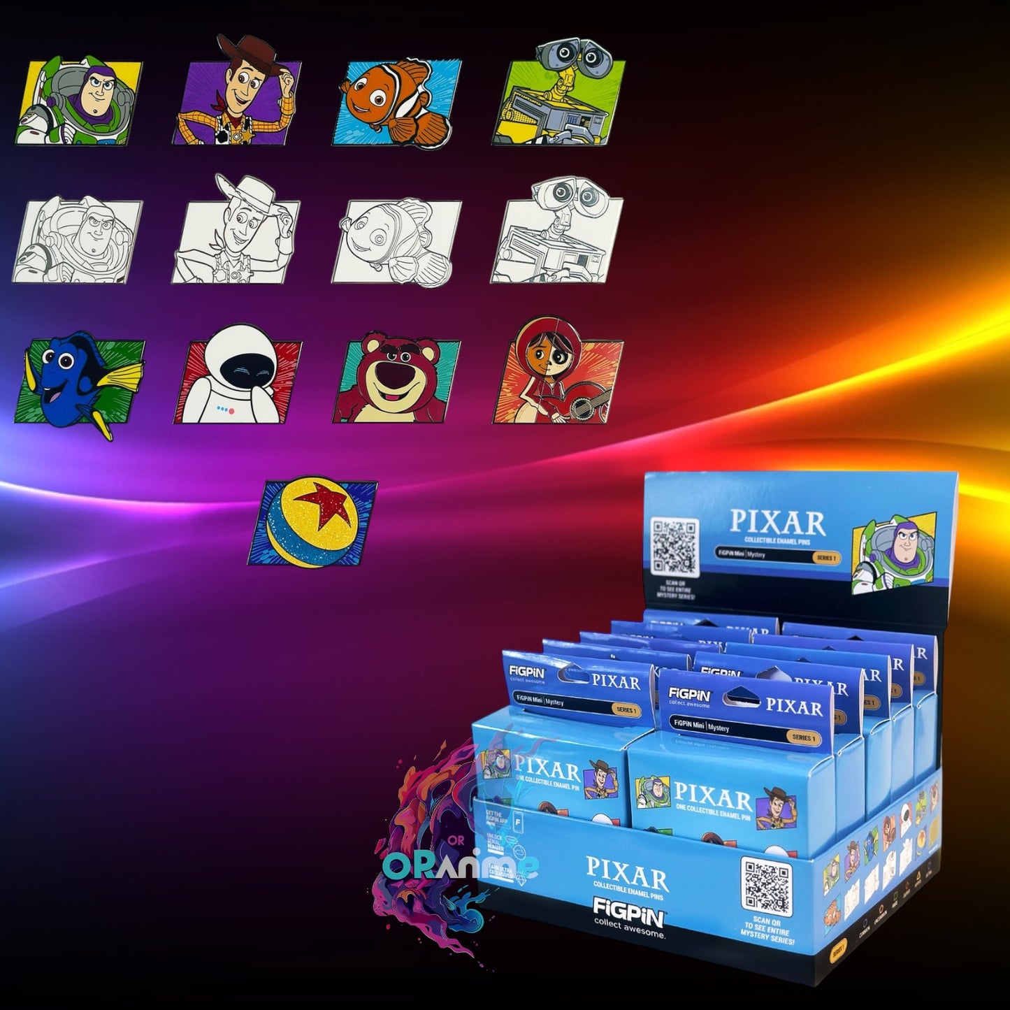 FiGPiN - Mystery Mini Pin Series 1 - Pixar All Stars - Case of 10 Enamel Pin