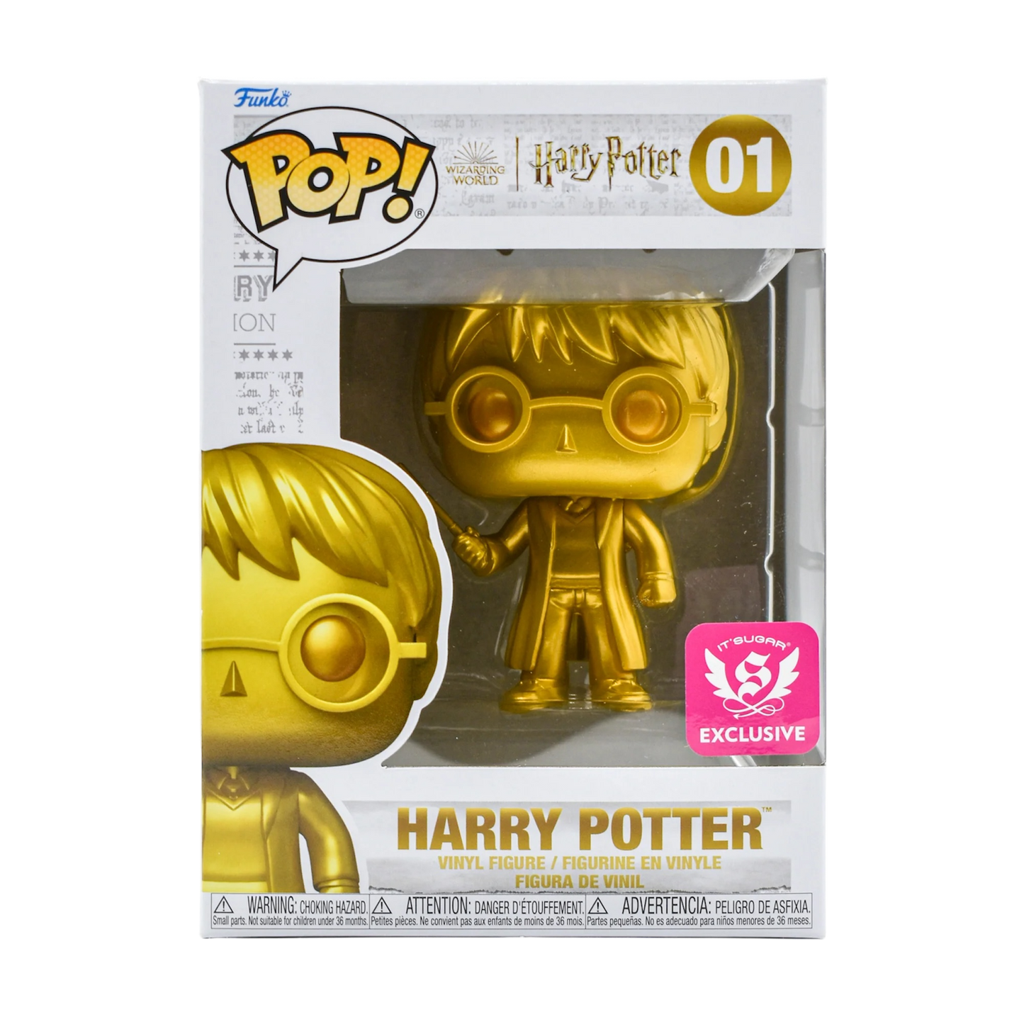 Funko Pop!- Harry Potter Gold - It'Sugar Exclusive #01 w/Protector