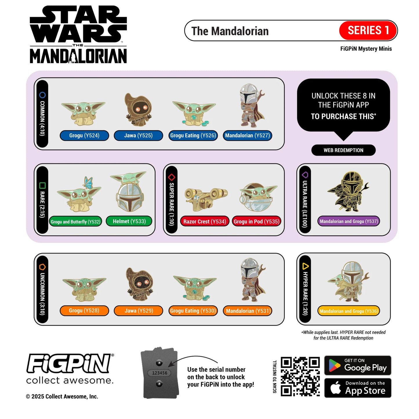 FiGPiN - Mystery Mini Pin Series 1 - Star Wars Mandalorian - 1 Pin