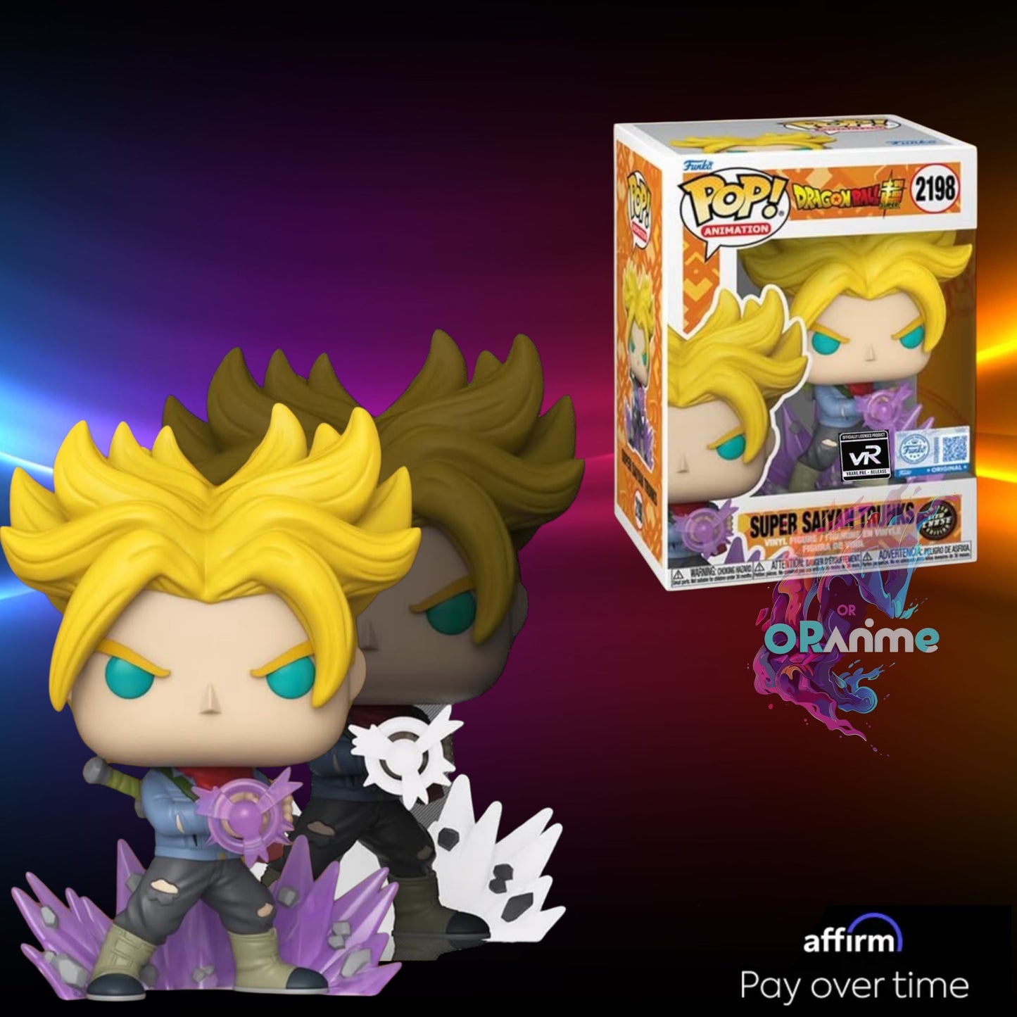 Funko Pop! Dragon Ball Super: Super Saiyan Trunks #2198 GID Chase Variant PR VRare Exclusive