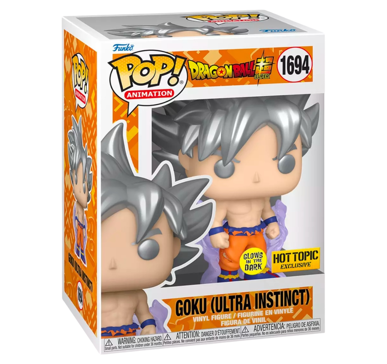 Funko Pop! Dragon Ball Super Goku (Ultra Instinct) Glow-In-The-Dark Vinyl  Hot Topic Exclusive