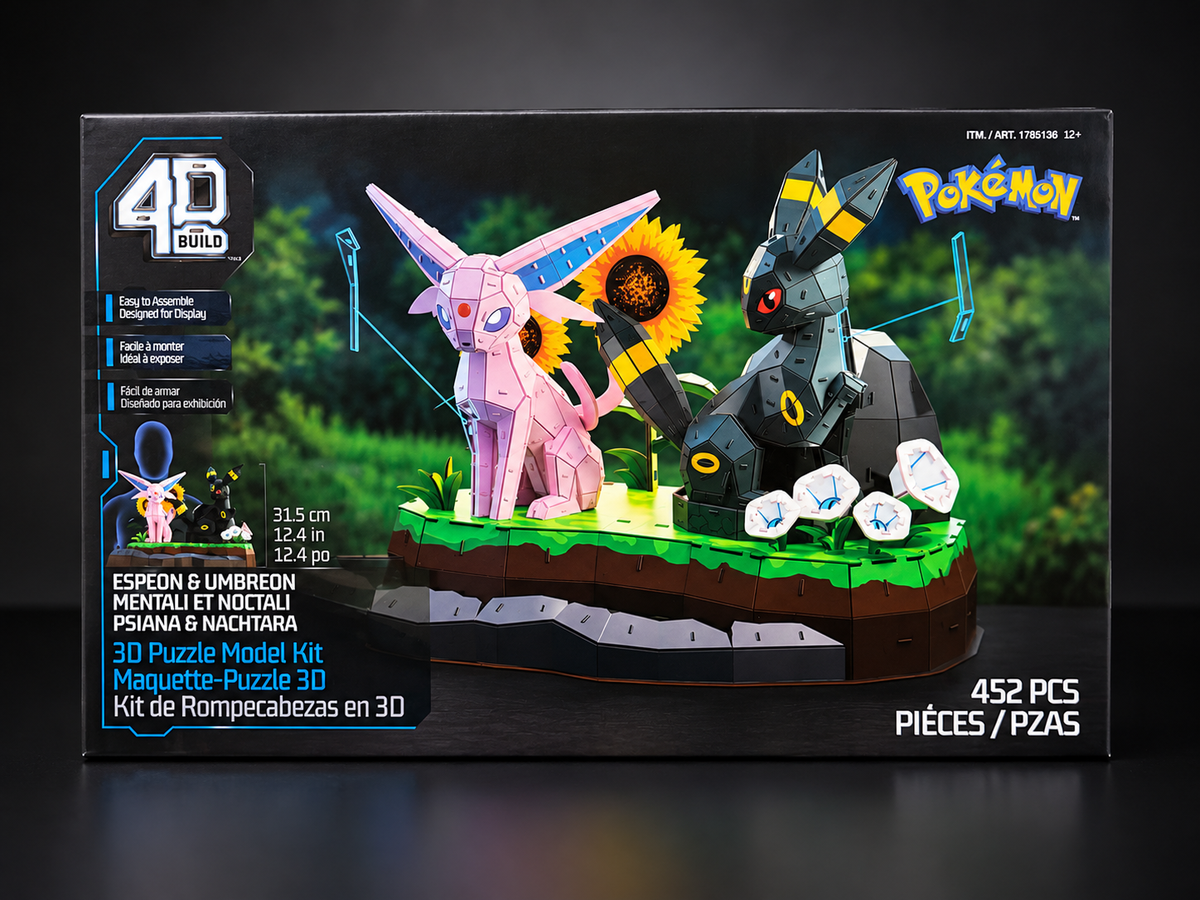 Pokémon Espeon & Umbreon 4D Build 3D Puzzle Model Kit – 452 Pieces