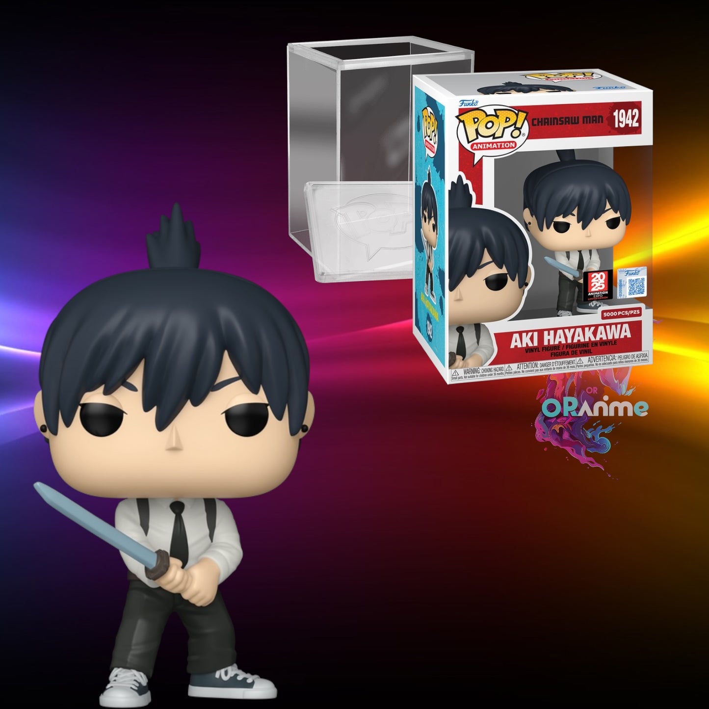Funko Pop! Chainsaw Man Aki Hayakawa #1942 with Hard Protector Shared Stickert Anime Expo