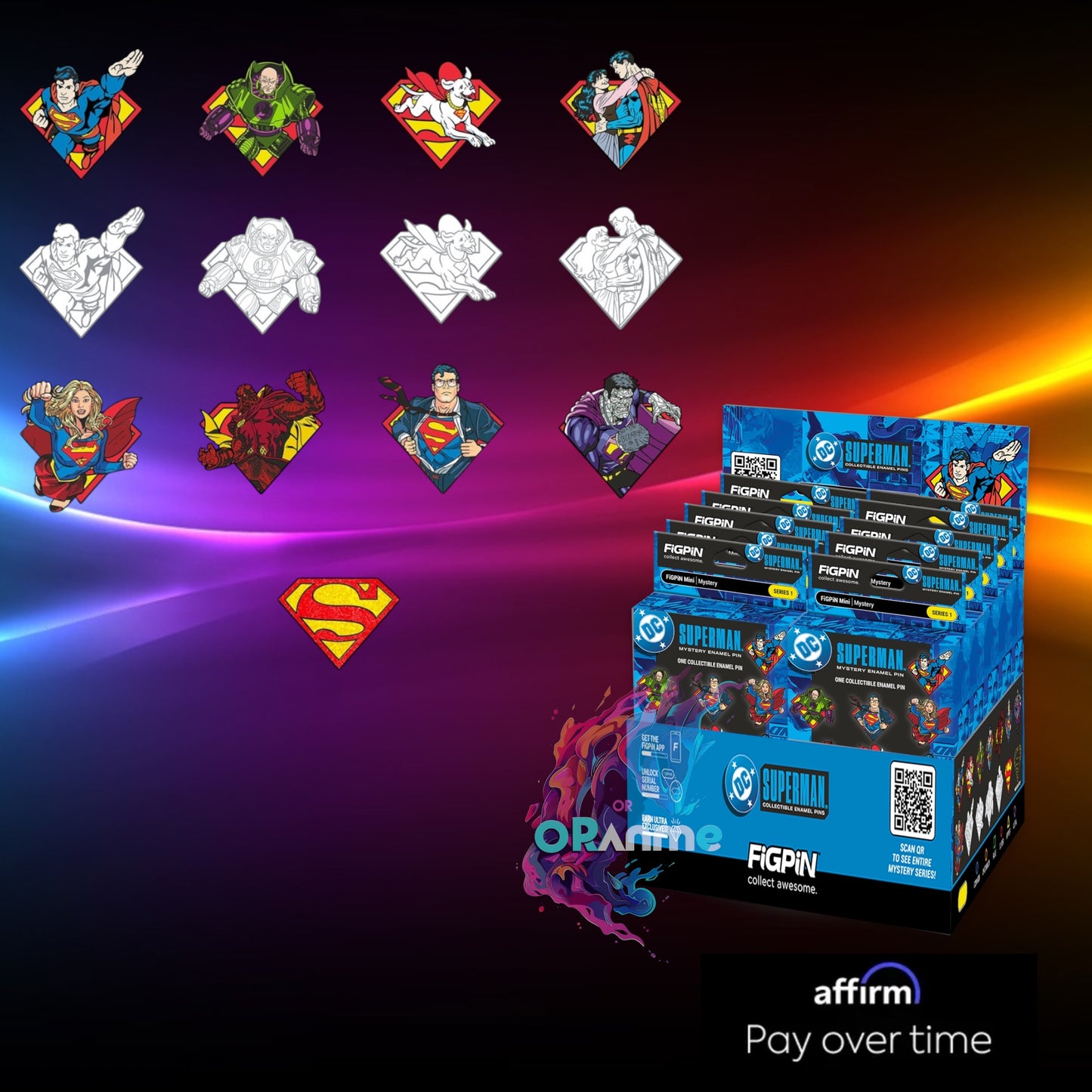 FiGPiN - Mystery Mini Pin Series 1 - Superman Classic - Case of 10 Enamel Pin