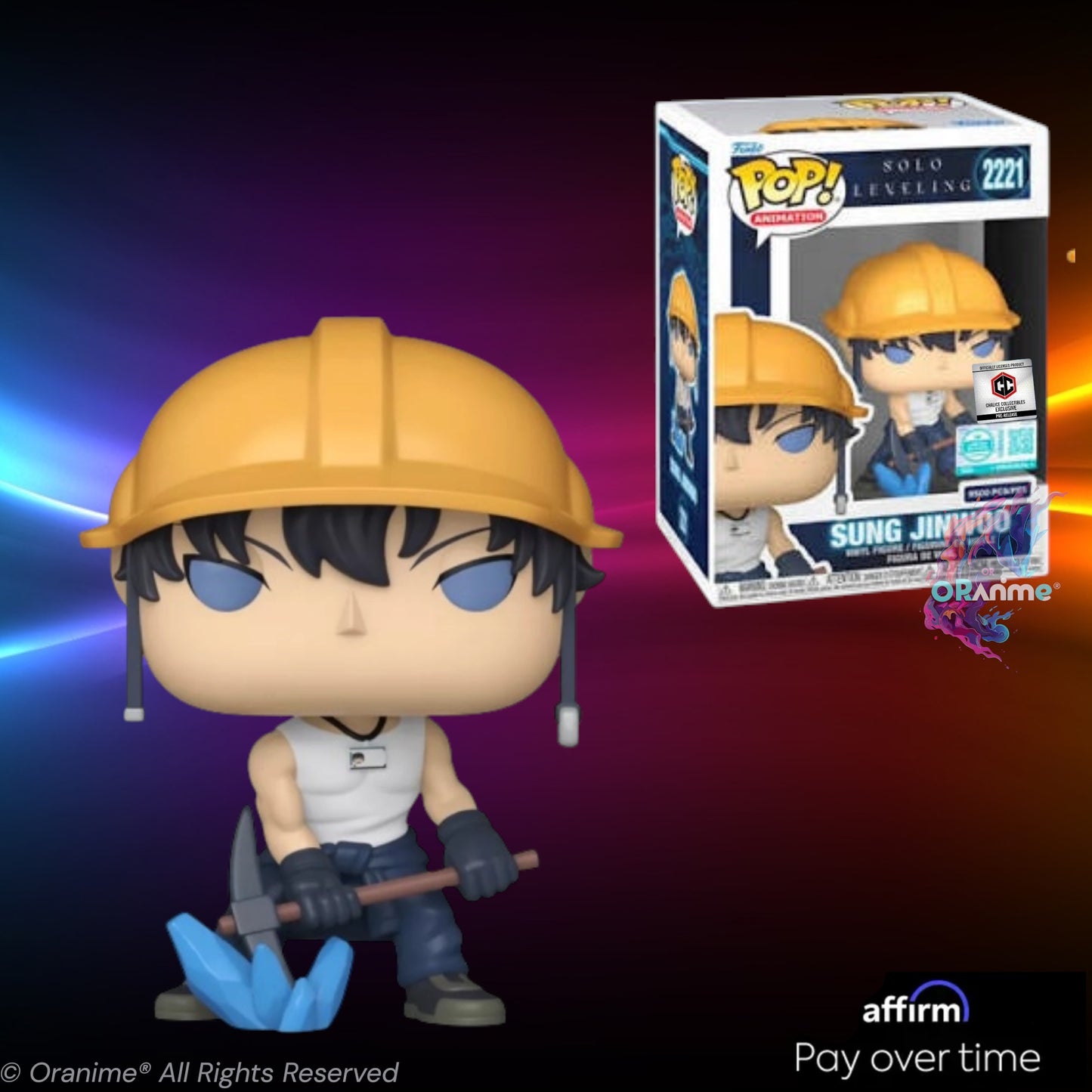 Funko Pop Solo Leveling Sung Jinwoo #2221 LE 9500 PCS PR Sticker Chalice Exclusive