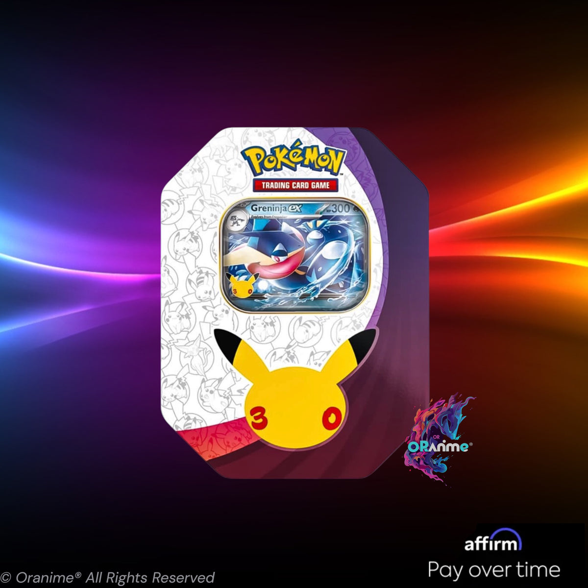 Pokémon TCG: 30th Celebration Greninja ex Tin. English, Factory Sealed, Official Pokémon TCG Product.