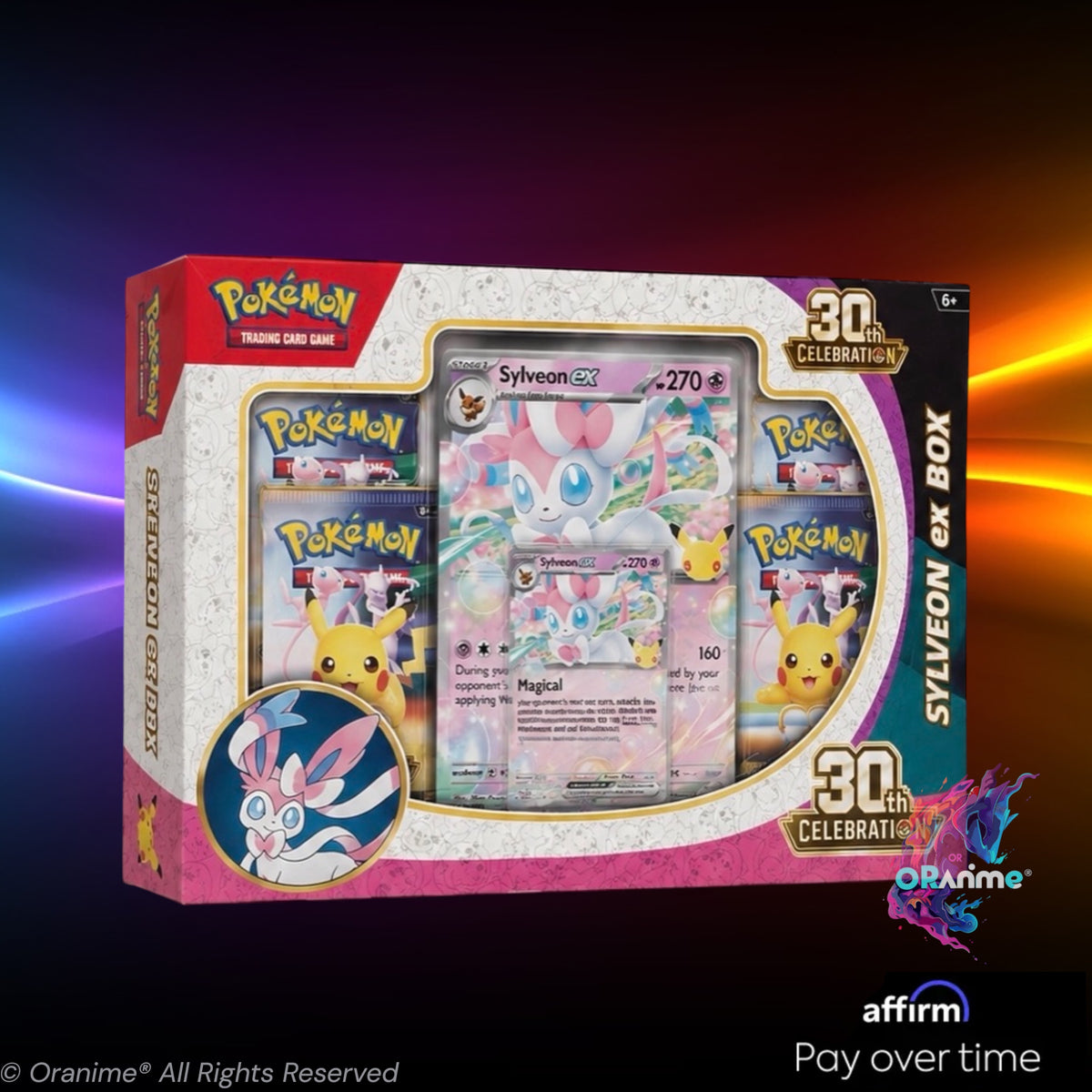 Pokémon TCG: 30th Celebration Sylveon ex Box. English, Factory Sealed, Official Pokémon TCG Product.