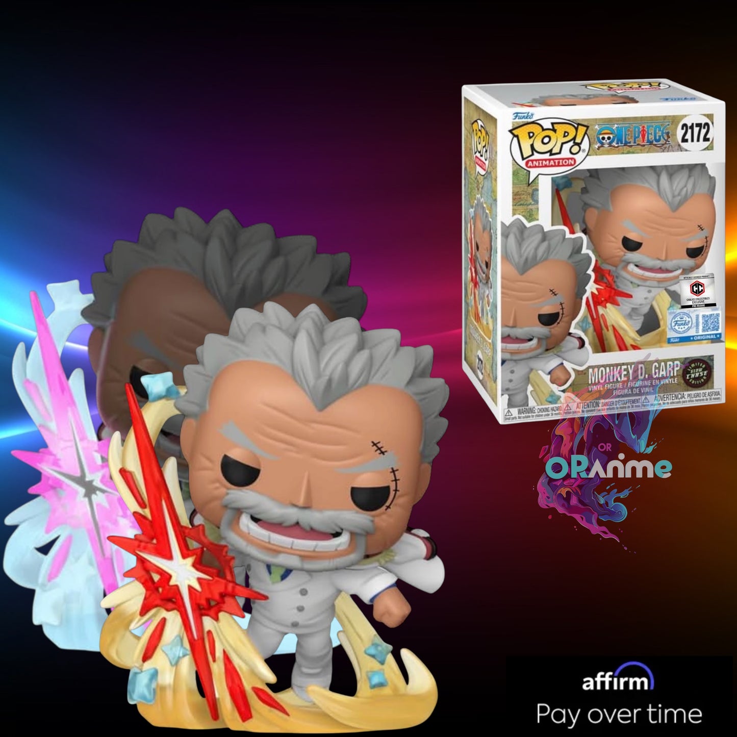 Funko Pop One Piece Monkey D. Garp Galaxy Impact #2172 GID Chase Variant Chalice Exclusive (PR) Sticker