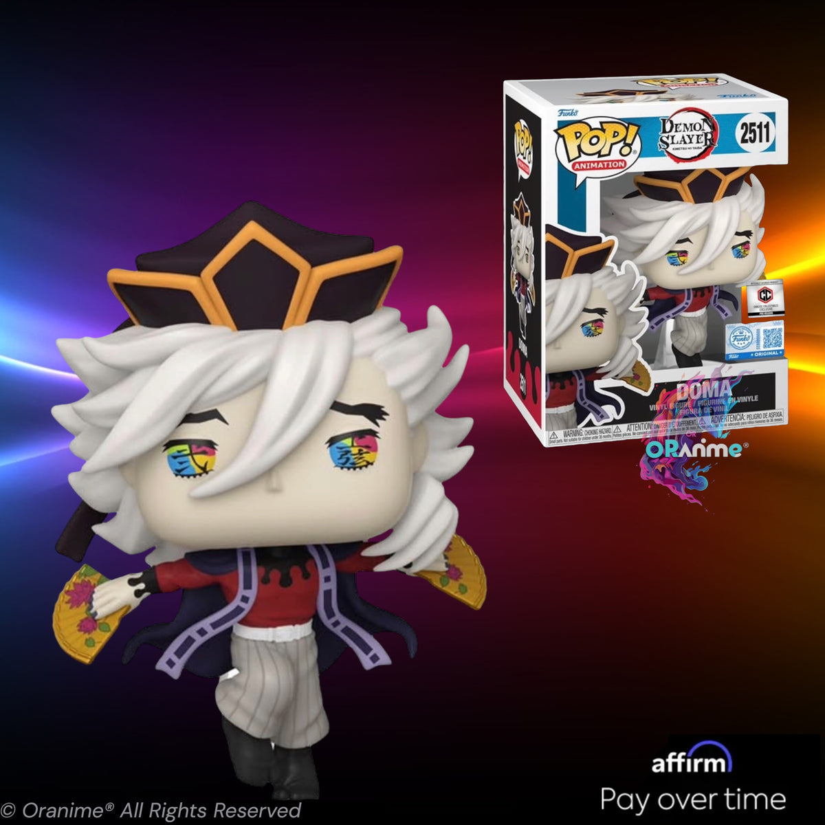 Funko Pop: Demon Slayer – Doma #2511 Chalice Collectibles Exclusive PR Sticker *PRE-ORDER*