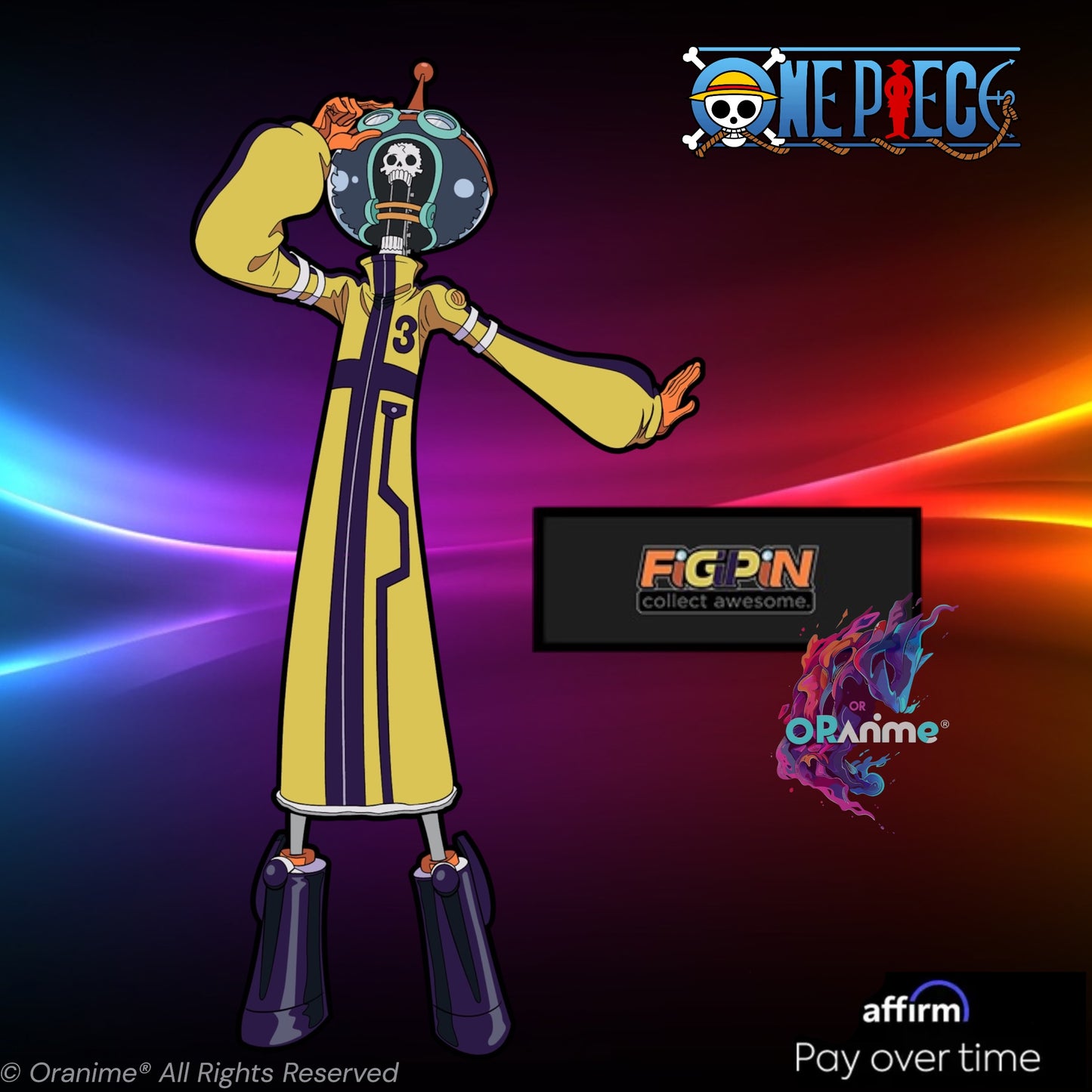 FiGPiN XL One Piece: Brook (X76) + LOGO PIN (LX17) Crunchyroll Exclusive  LE 500