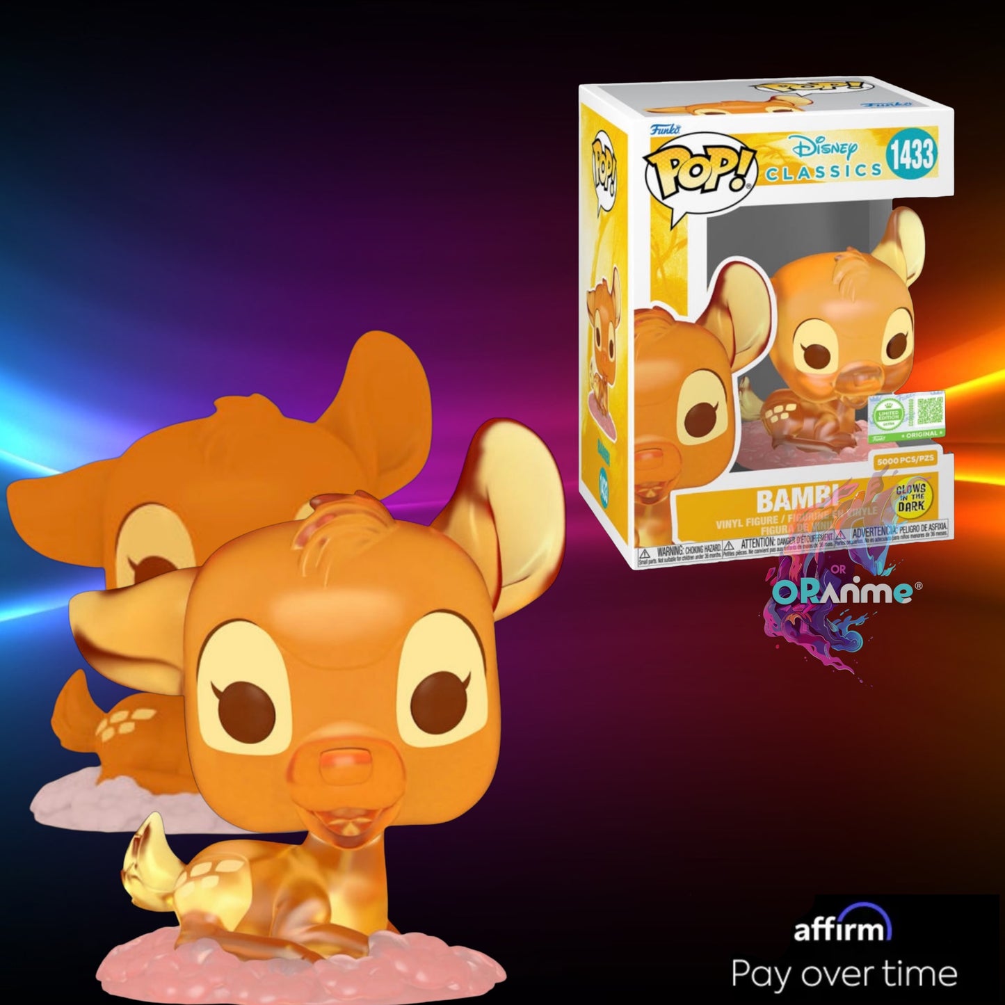 Funko Pop Ultra: Disney, Bambi Glow in the Dark Limited Edition 5000 Pcs Barnes & Noble Exclusive