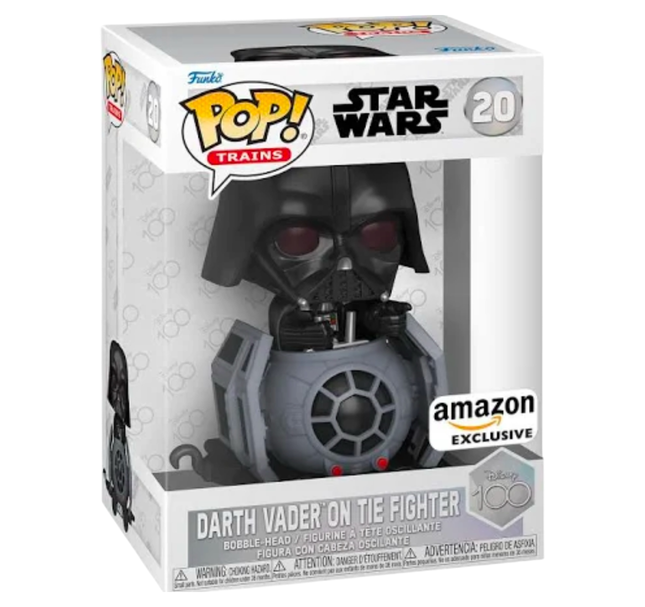 Funko Pop! Trains Star Wars Darth Vader on Tie Fighter #20 - D100 - Amazon Exclusive