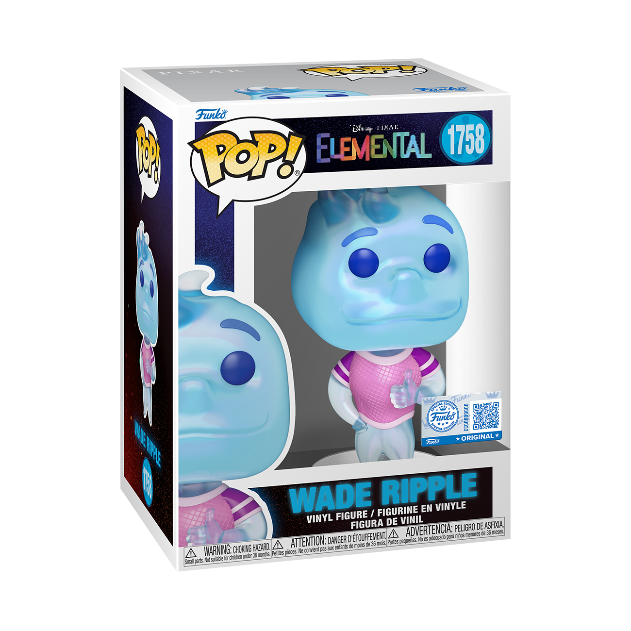 Funko Pop Pixar Elemental Wade Ripple #1758 Exclusive