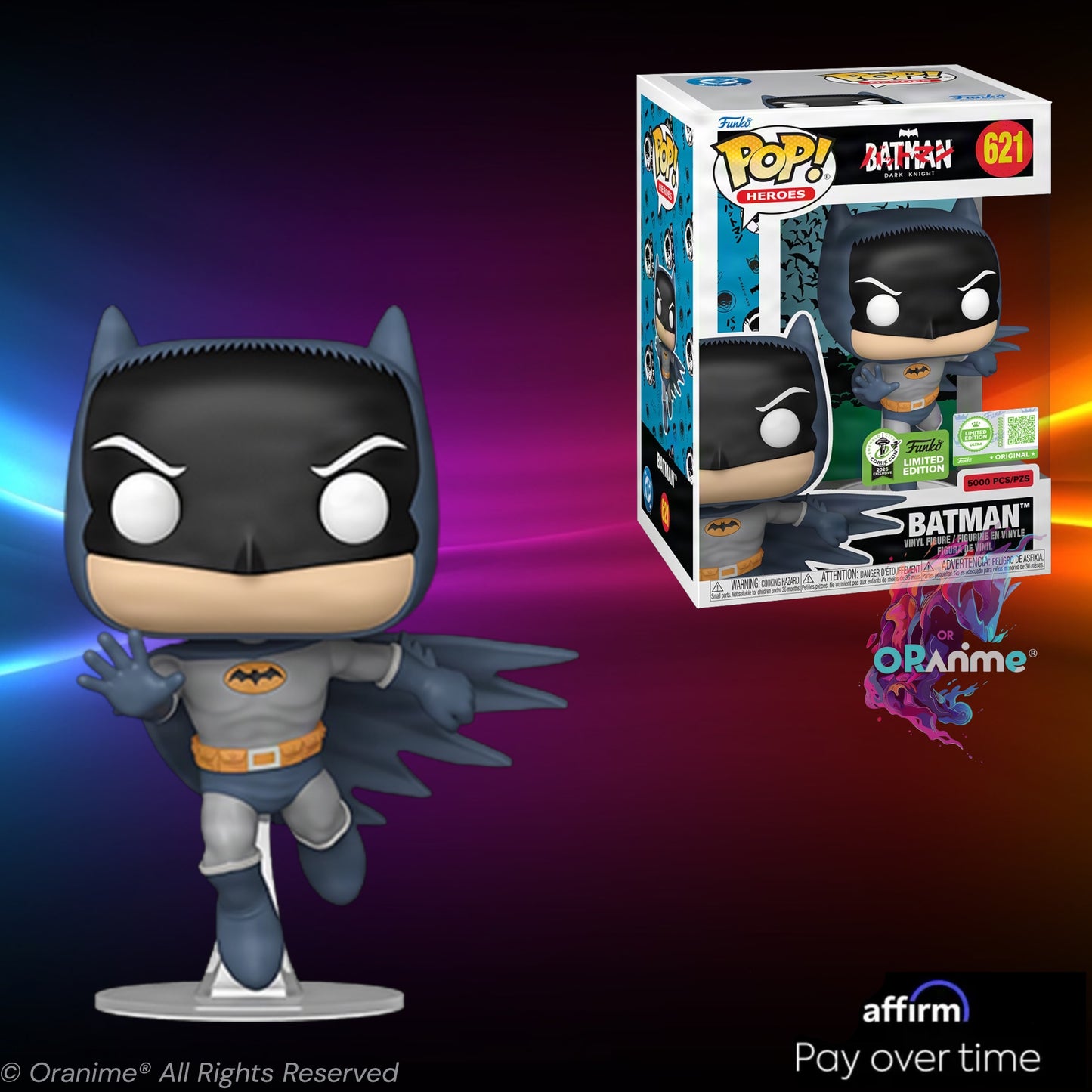 Funko Pop Batman #621 2026 ECCC Convention Sticker LE 5000 Exclusive