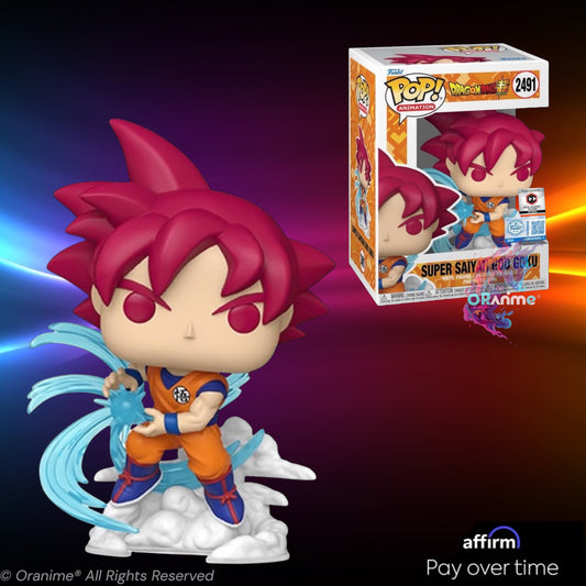 Funko Pop Dragon Ball Z Super Saiyan God Goku #2491 PR Sticker Chalice Exclusive *PRE-ORDER*