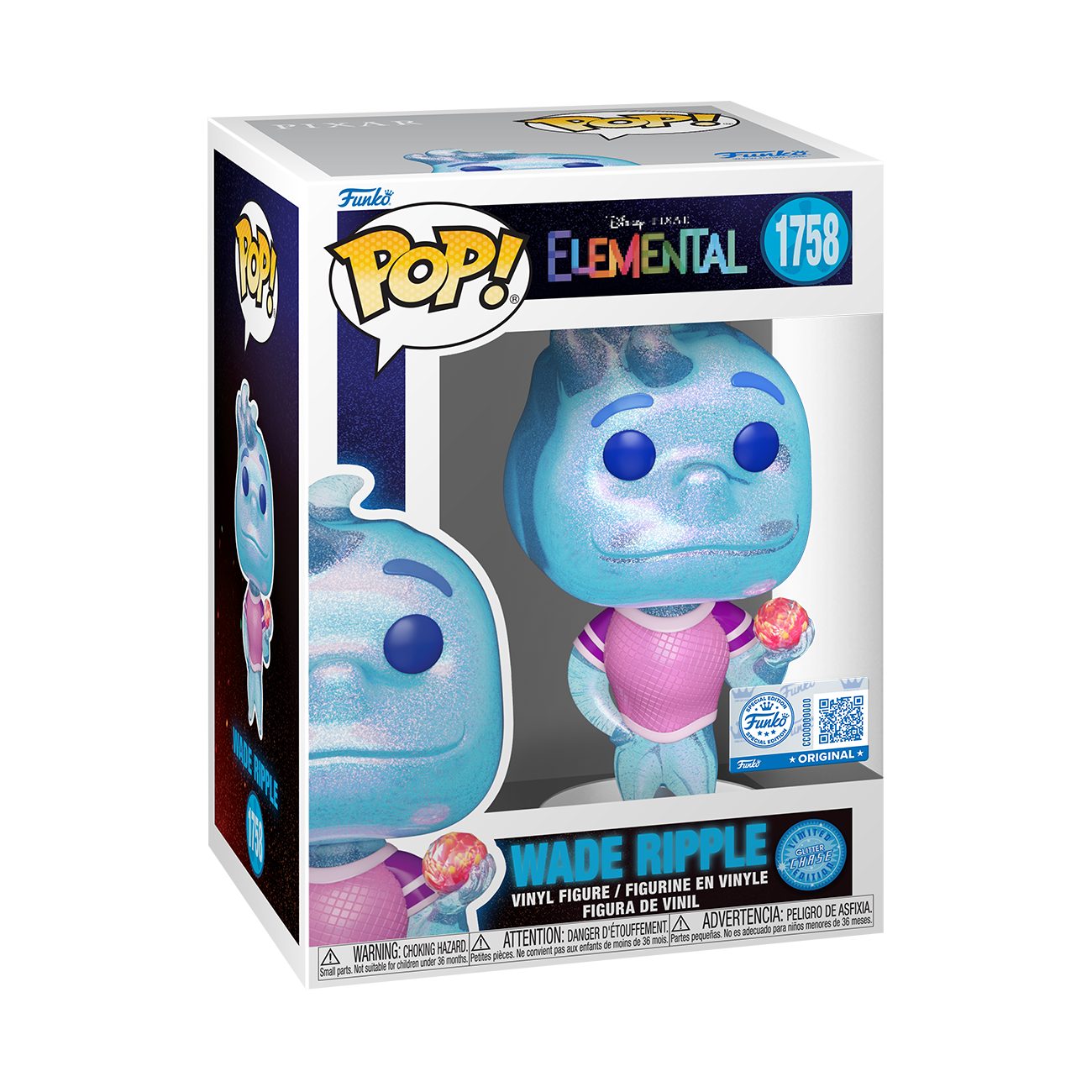 Funko Pop Pixar Elemental Wade Ripple #1758 Exclusive CHASE Variant
