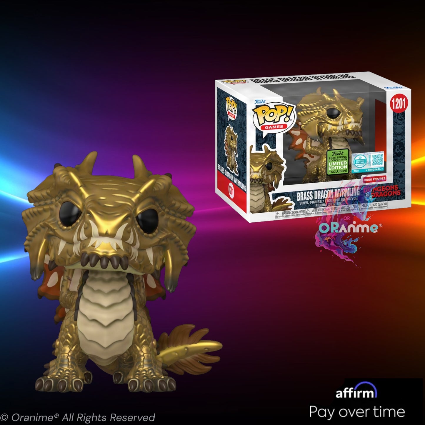 Funko Pop Brass Dragon Wyrmling #1201 2026 Spring Convention Share Sticker LE 8000 Exclusive