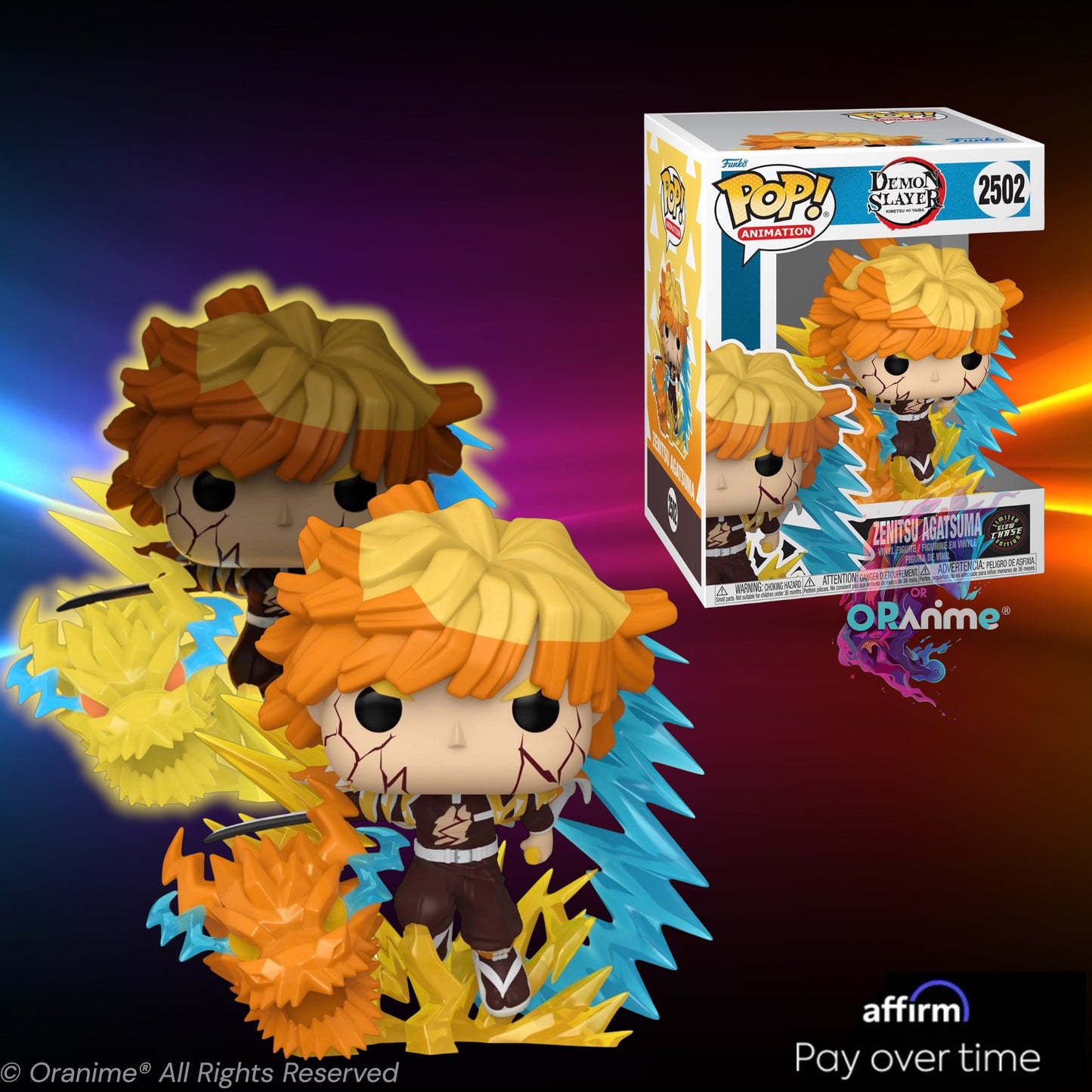 Funko Pop Premium Demon Slayer Zenitsu #2502 Chase with Protector Movie 1 Infinity Castle *PRE-ORDER*