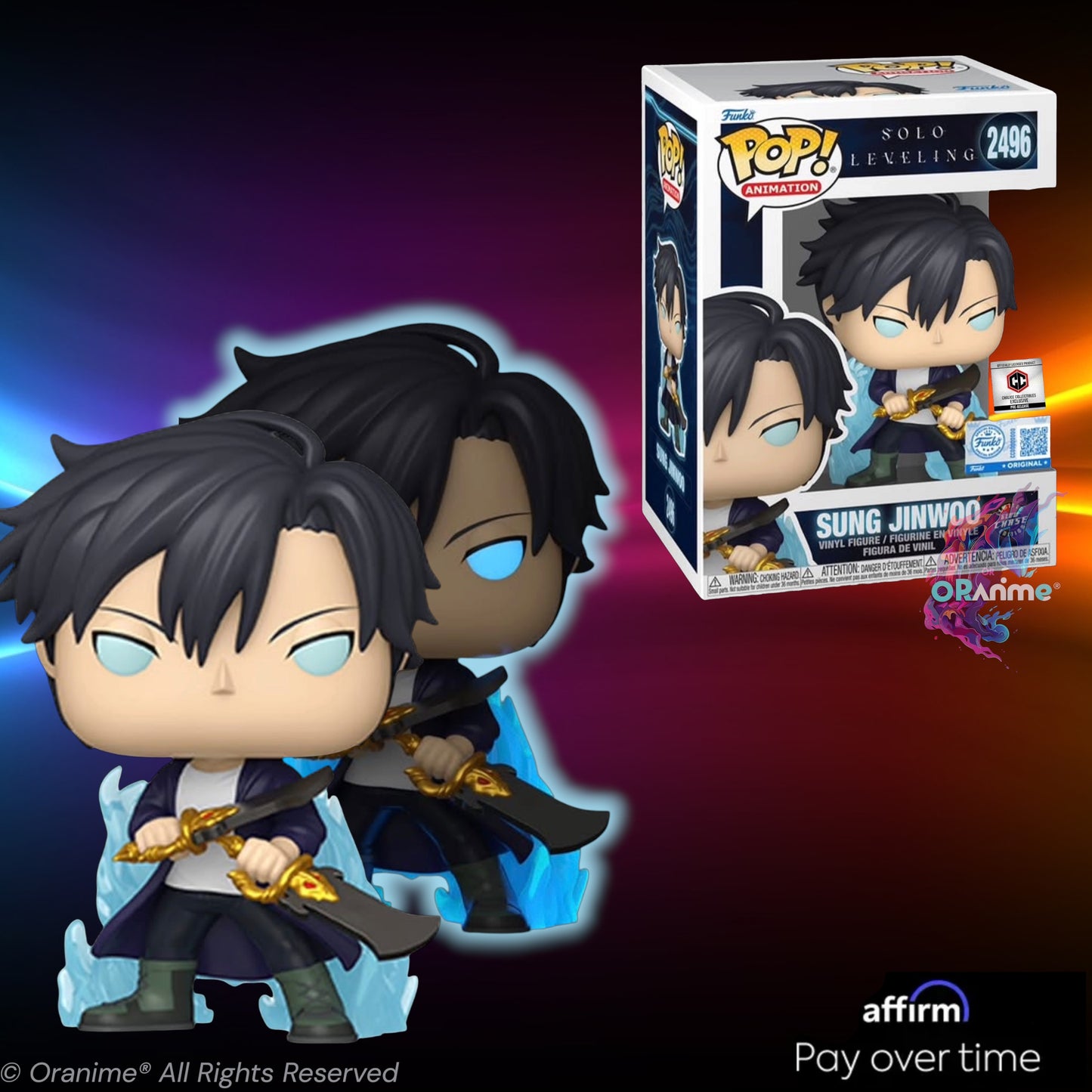 Funko Pop Solo Leveling Sung Jinwoo #2496 Chase Variant PR Sticker Chalice Exclusive *PRE-ORDER*