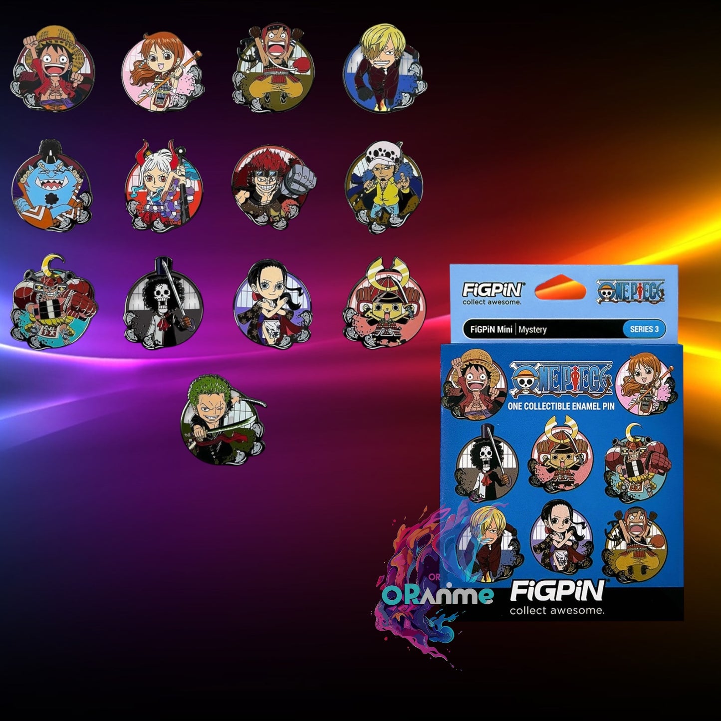 FiGPiN - Mystery Mini Pin Series 3 - One Piece - Case of 10 Mystery Enamel Pins