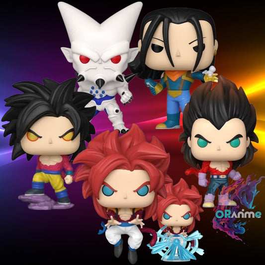 Funko Pop Dragon Ball GT - Super Saiyan 4 Goku Vegeta & Gogeta, Android 17 and Super Yi-Shiron, Bundle of 6 *PRE-ORDER*