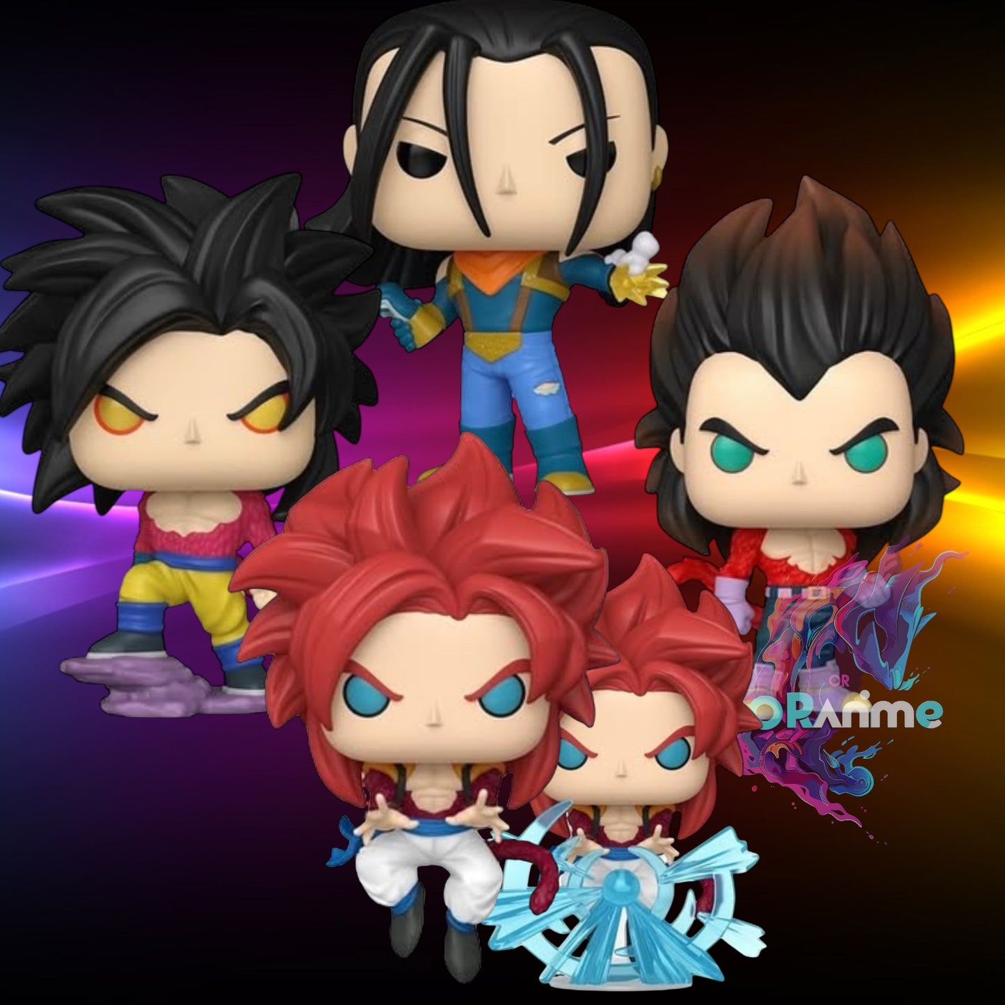 Funko Pop Dragon Ball GT - Super Saiyan 4 Goku, Vegeta, Gogeta & Android 17 Bundle of 5 *PRE-ORDER*