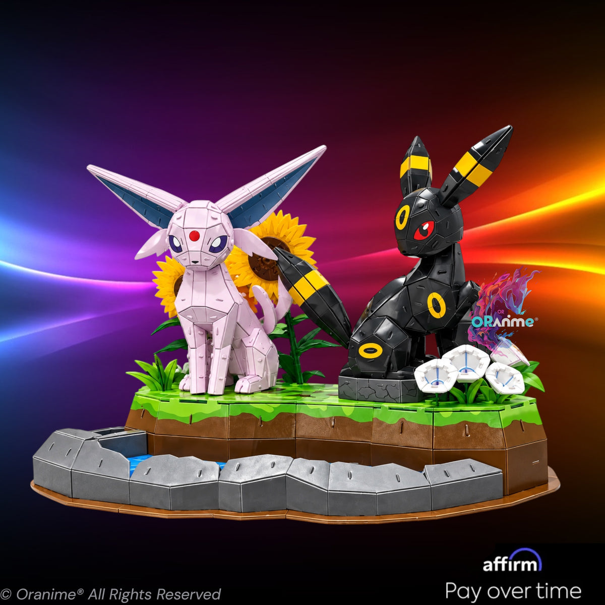 Pokémon Espeon & Umbreon 4D Build 3D Puzzle Model Kit – 452 Pieces